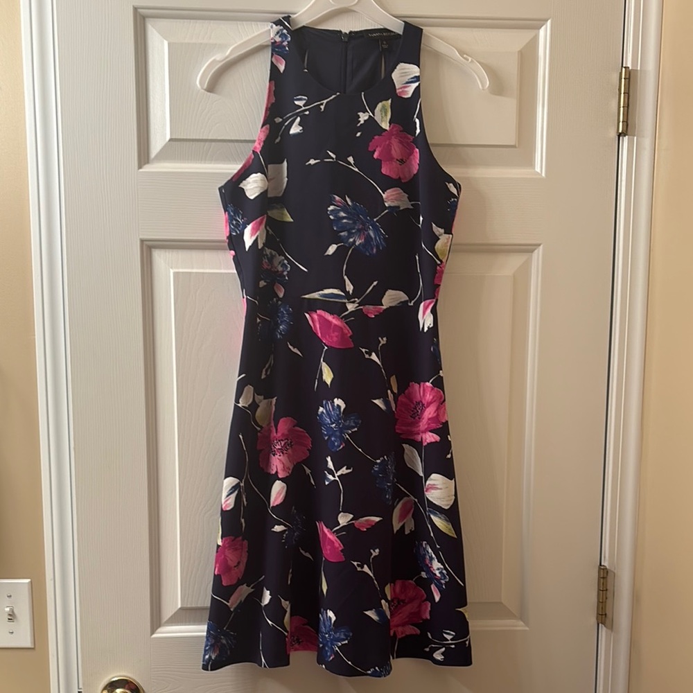 Banana Republic Floral Sleeveless Dress - Black, Pink, Blue